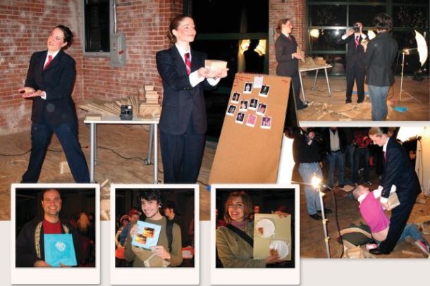 Andi Sutton and Catherine D'Ignazio, All for Free (Free for All?), interactive performance installation, Contaminate II Performance Festival, Midway Studios, Fort Point, Boston, MA, Duration: 4.5 Hours, 2008.