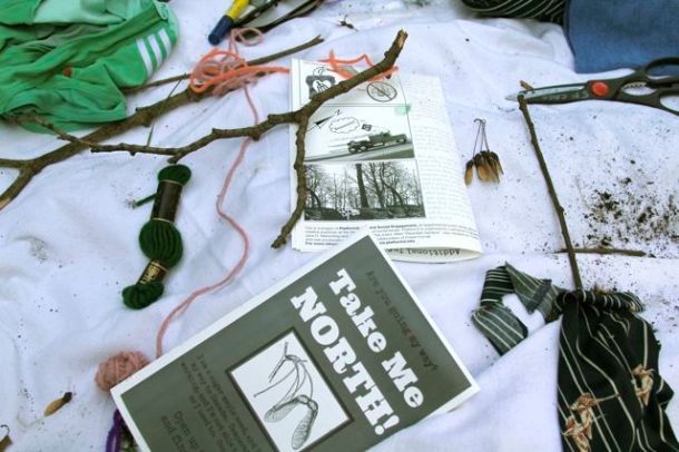Andi Sutton/Platform2, Wearable Gardens, a Platform2 participatory performance, Arnold Arboretum, Jamaica Plain, MA, 2011.