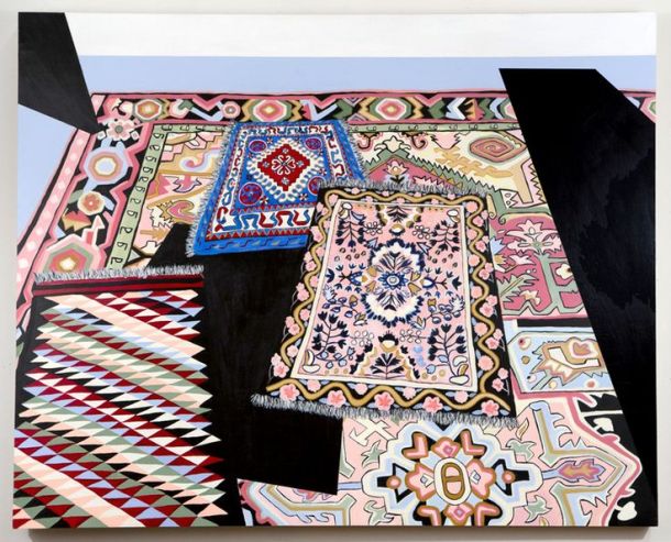 Sara Jones, Honest Misrepresentations, acrylic on panel, 32" x 40", 2014.